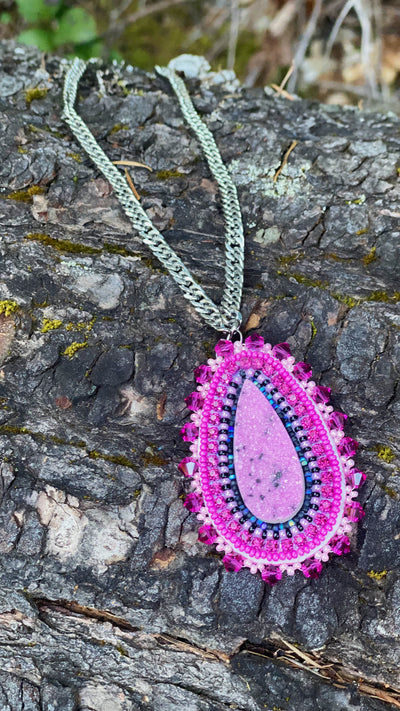Pink gemstone necklace