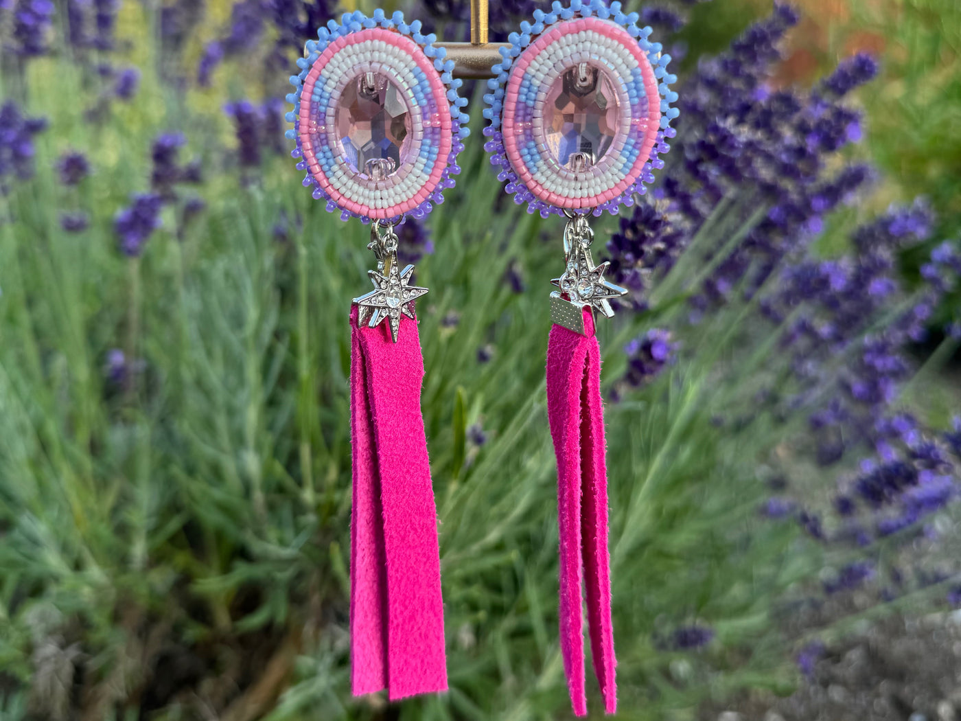 Pastel tassel earrings