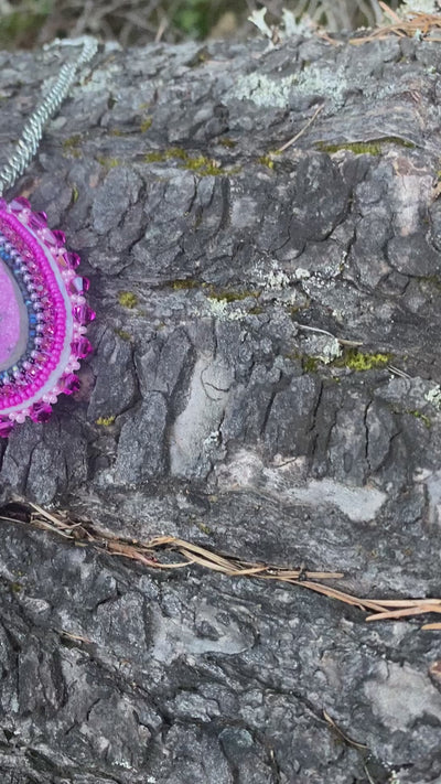 Pink gemstone necklace