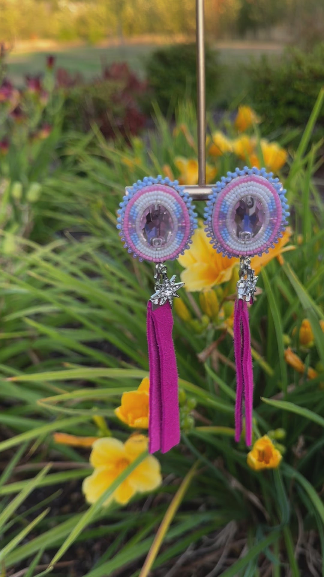 Pastel tassel earrings
